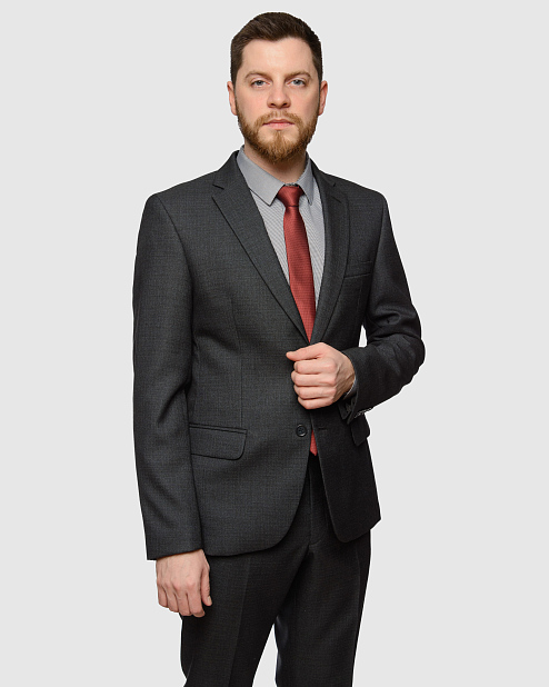 Классический темно-серый костюм Флет
