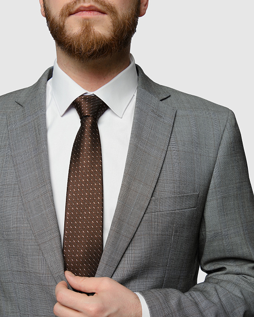 Классический серый костюм в клетку Бредли